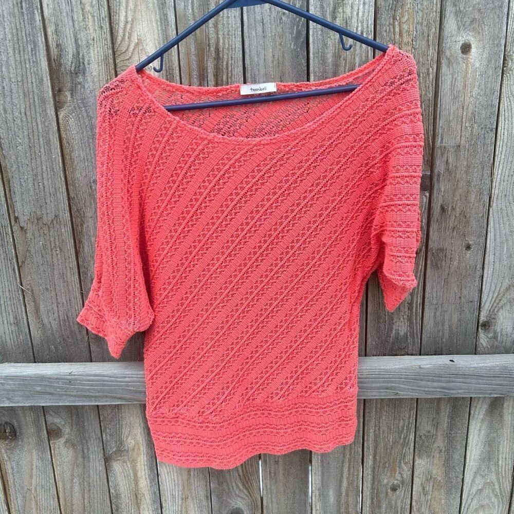 Teenbell crochet sweater short sleeve size small